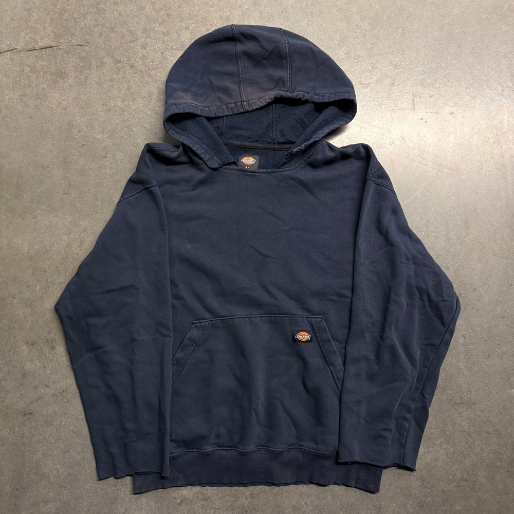 Dickies Mens Navy Blue Pullover Hoodie Sweatshirt Size Medium Workwear 4211